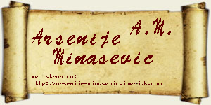 Arsenije Minašević vizit kartica